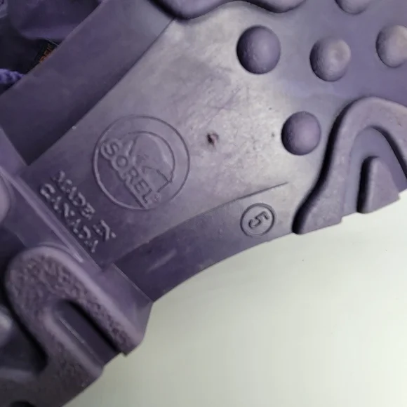 VTG Sorel Women's 5 Purple Winter Snow Boots Felt Liner Insulated Waterproof - Picture 15 of 16